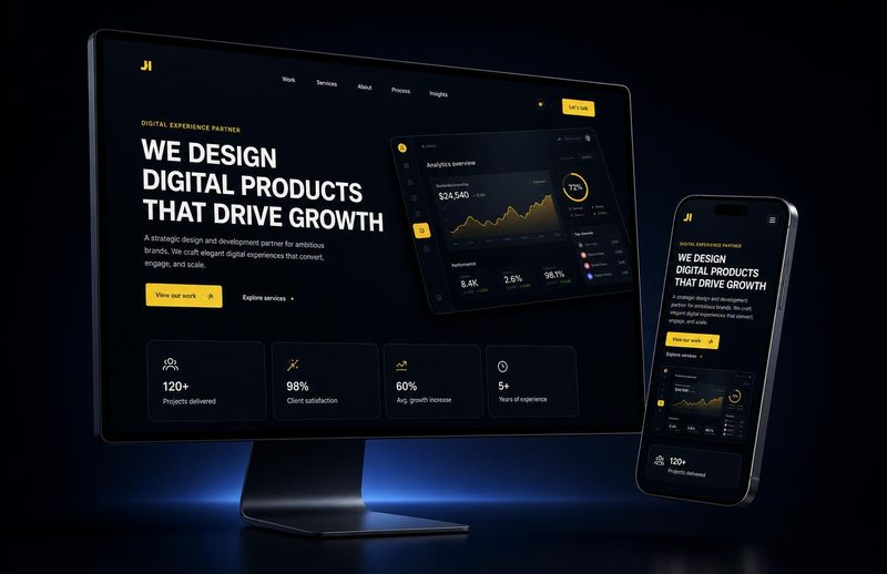 Modern gestaltete Webseite nach dem Relaunch durch Thundersite auf einem Desktop-Monitor